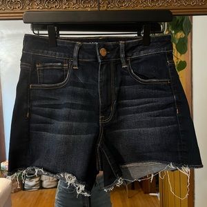 Dark Wash Hi-Rise Shortie 4” Inseam - Size 8